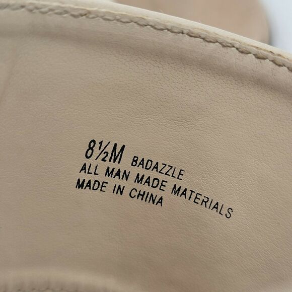 Aerosoles Size 8.5 Cream Badazzle Double Strap Slip-On Wedge Sandals Comfort - Picture 9 of 9